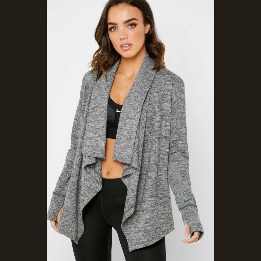 Nike Dri-FIT Womens XS Waterfall Open Front Cardigan Yoga Wrap Loungewear